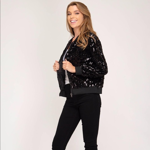 Sequins bomber jacket - Picture 3 of 6